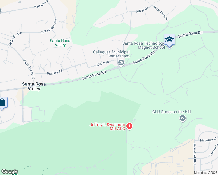 map of restaurants, bars, coffee shops, grocery stores, and more near 12432 San Sebastian Court in Camarillo