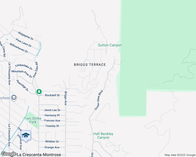 map of restaurants, bars, coffee shops, grocery stores, and more near 5604 Canyonside Road in La Crescenta-Montrose