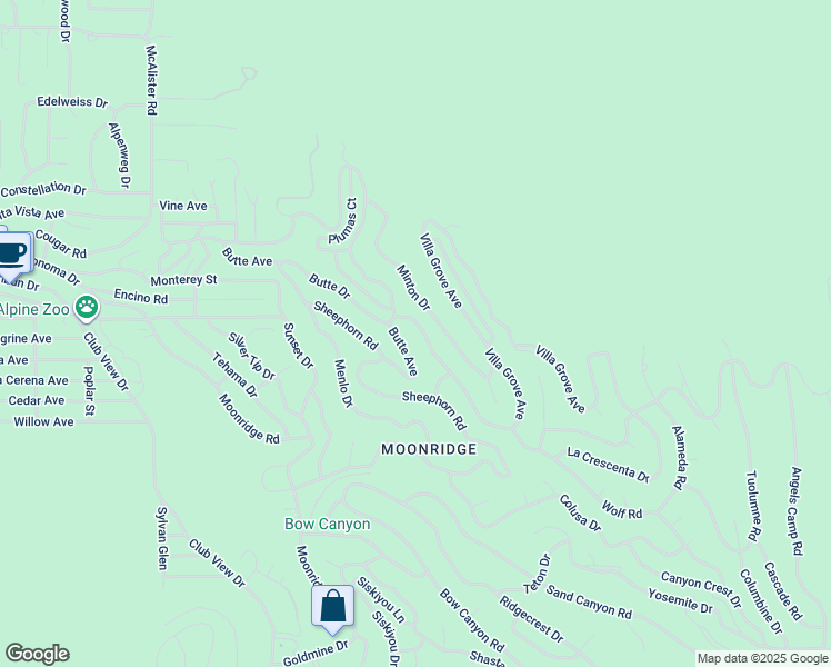 map of restaurants, bars, coffee shops, grocery stores, and more near 697 Villa Grove Avenue in Big Bear