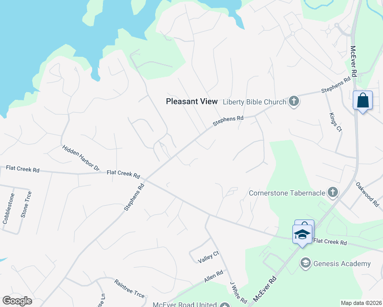 map of restaurants, bars, coffee shops, grocery stores, and more near 5029 Stephens Rd in Gainesville