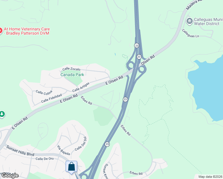 map of restaurants, bars, coffee shops, grocery stores, and more near 4252 Silverado Drive in Thousand Oaks