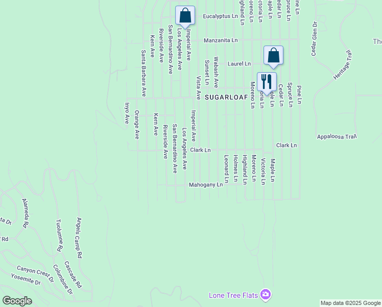 map of restaurants, bars, coffee shops, grocery stores, and more near 720 Imperial Avenue in Big Bear
