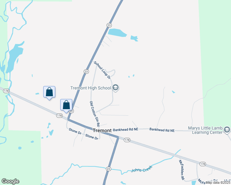map of restaurants, bars, coffee shops, grocery stores, and more near 320 School Loop Drive in Tremont