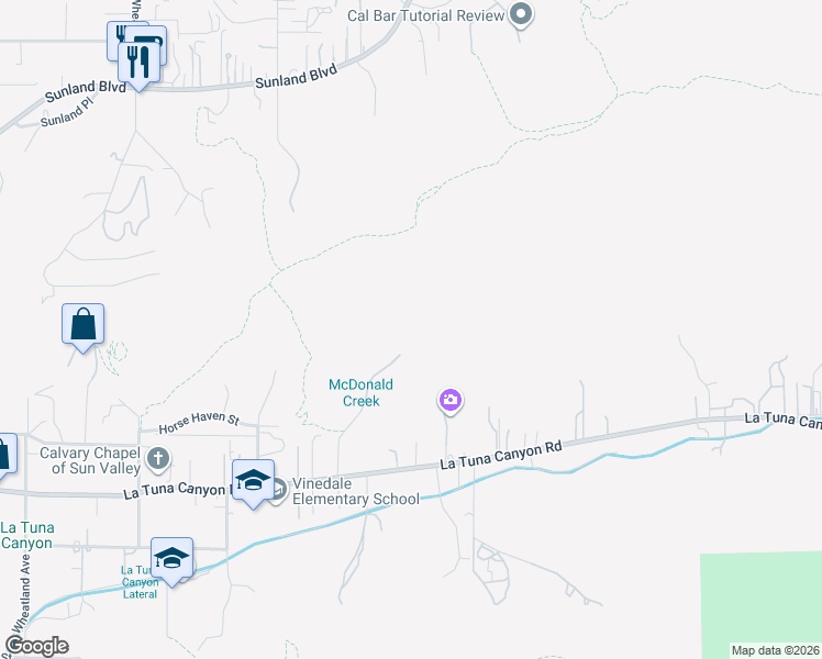 map of restaurants, bars, coffee shops, grocery stores, and more near 9400 Del Arroyo Drive in Los Angeles