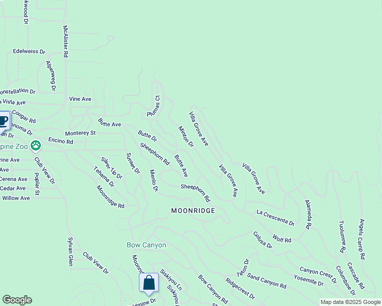 map of restaurants, bars, coffee shops, grocery stores, and more near 697 Villa Grove Avenue in Big Bear
