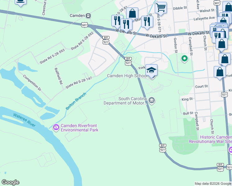 map of restaurants, bars, coffee shops, grocery stores, and more near in Camden