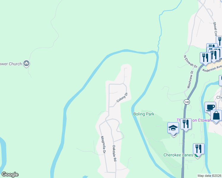 map of restaurants, bars, coffee shops, grocery stores, and more near 1331 Oakdale Road in Canton
