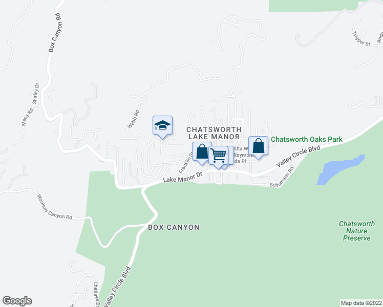 map of restaurants, bars, coffee shops, grocery stores, and more near 9316 Franklin Street in Los Angeles County