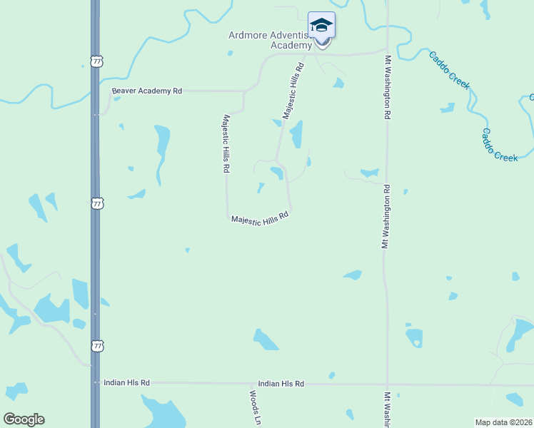 map of restaurants, bars, coffee shops, grocery stores, and more near 648 Majestic Hills Road in Ardmore