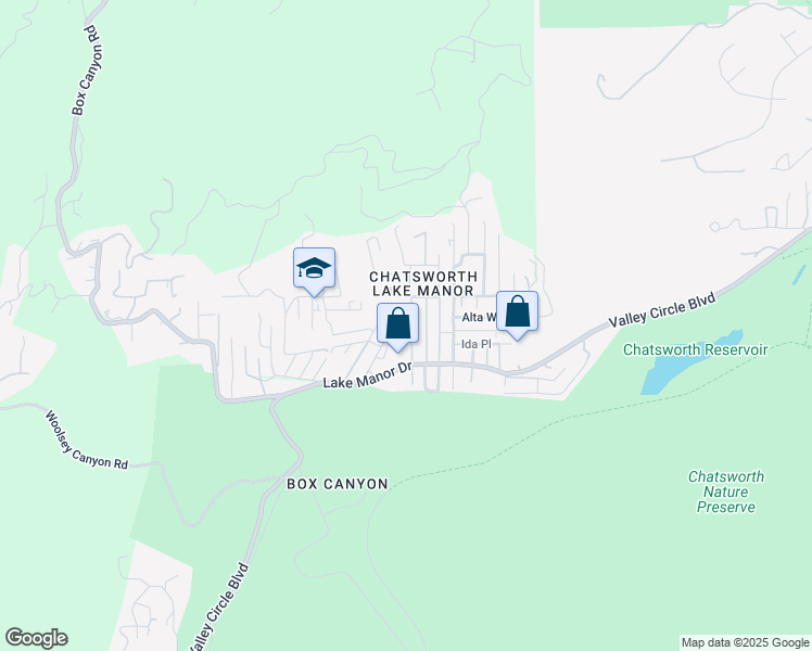 map of restaurants, bars, coffee shops, grocery stores, and more near 9321 Ventura Way in Los Angeles County