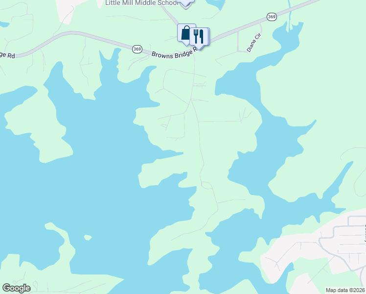 map of restaurants, bars, coffee shops, grocery stores, and more near 7065 Silver Shoals Road in Gainesville