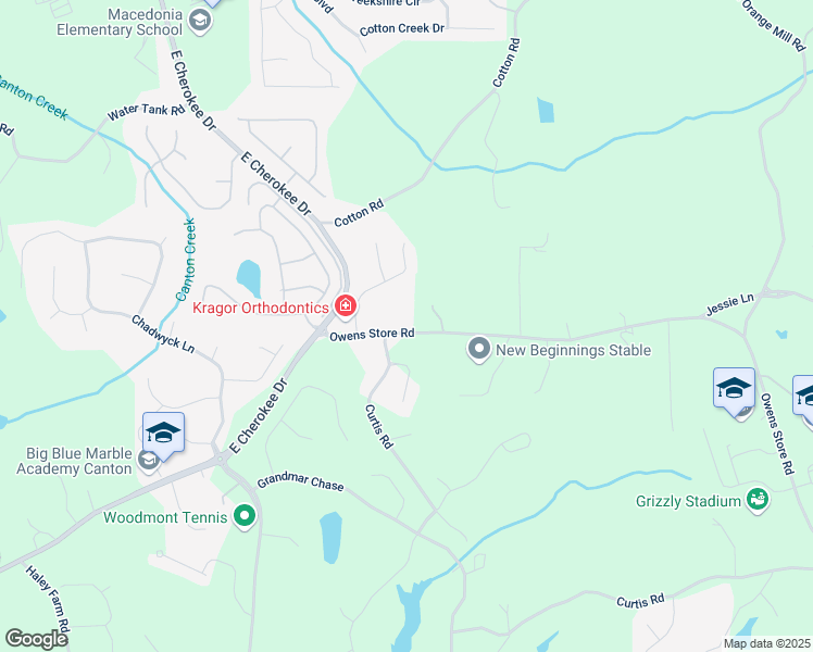 map of restaurants, bars, coffee shops, grocery stores, and more near 329 Owens Store Road in Canton
