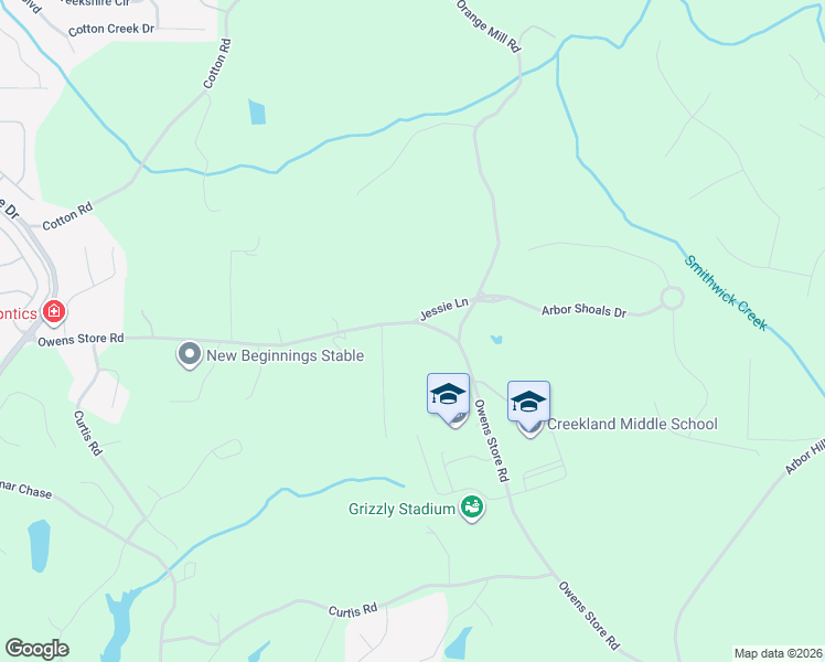 map of restaurants, bars, coffee shops, grocery stores, and more near 1034 Owens Store Road in Canton