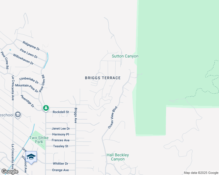 map of restaurants, bars, coffee shops, grocery stores, and more near 5604 Canyonside Road in La Crescenta-Montrose
