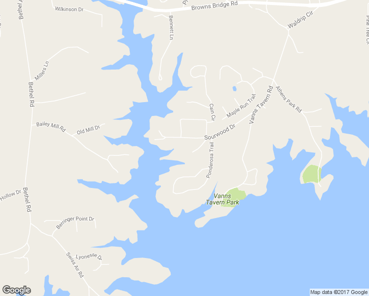 map of restaurants, bars, coffee shops, grocery stores, and more near 9135 Sourwood Drive in Gainesville