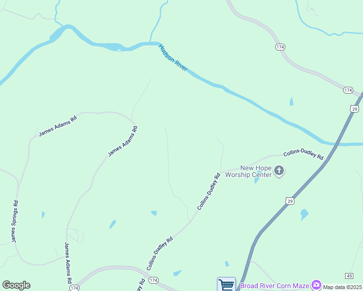 map of restaurants, bars, coffee shops, grocery stores, and more near 357 Collins-Dudley Road in Danielsville