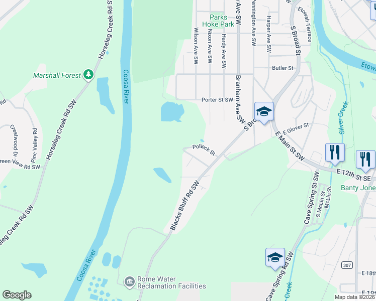 map of restaurants, bars, coffee shops, grocery stores, and more near 21 Pollock Street in Rome