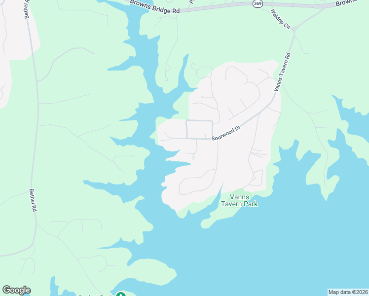 map of restaurants, bars, coffee shops, grocery stores, and more near 9135 Sourwood Drive in Gainesville