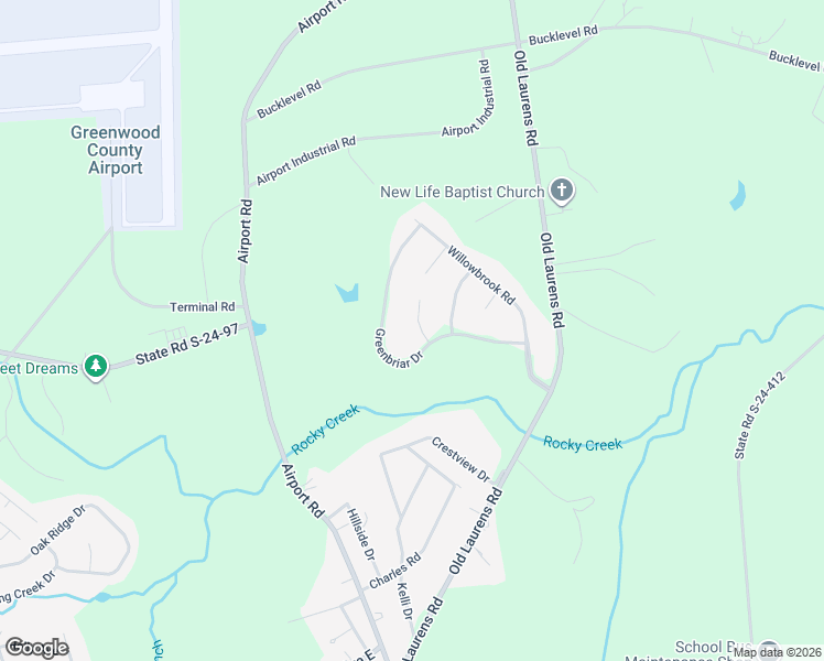 map of restaurants, bars, coffee shops, grocery stores, and more near 107 Ridgemont Court in Greenwood