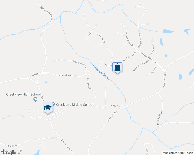 map of restaurants, bars, coffee shops, grocery stores, and more near 161 Arbor Shoals Drive in Canton