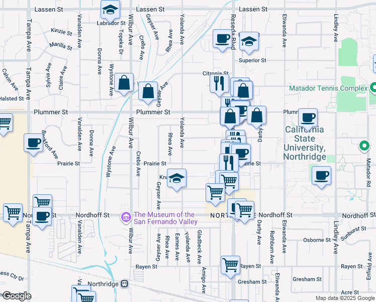 map of restaurants, bars, coffee shops, grocery stores, and more near in Los Angeles