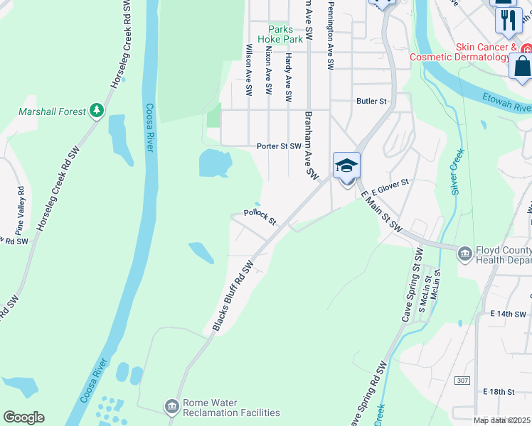 map of restaurants, bars, coffee shops, grocery stores, and more near 12 Pollock Street in Rome