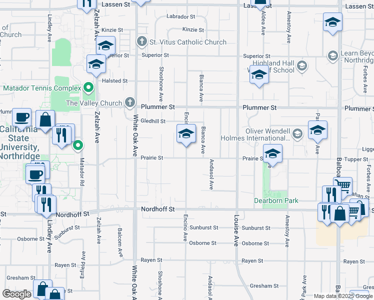 map of restaurants, bars, coffee shops, grocery stores, and more near in Los Angeles