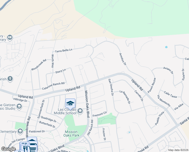 map of restaurants, bars, coffee shops, grocery stores, and more near 2207 Terra Bella Lane in Camarillo