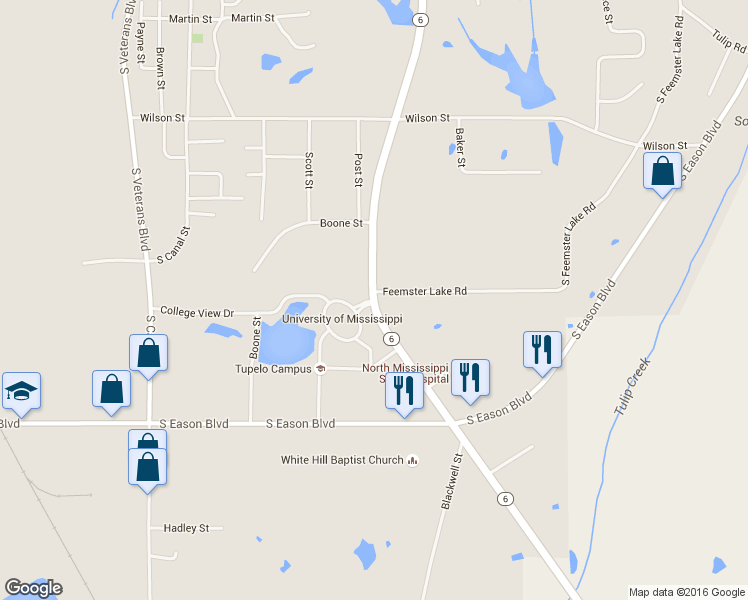map of restaurants, bars, coffee shops, grocery stores, and more near 1921 Briar Ridge Road in Tupelo