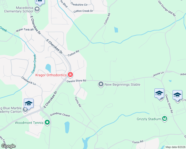 map of restaurants, bars, coffee shops, grocery stores, and more near 397 Owens Store Road in Canton