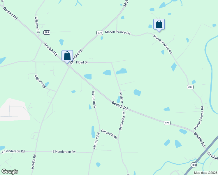 map of restaurants, bars, coffee shops, grocery stores, and more near 195 Basil Lane in Boaz