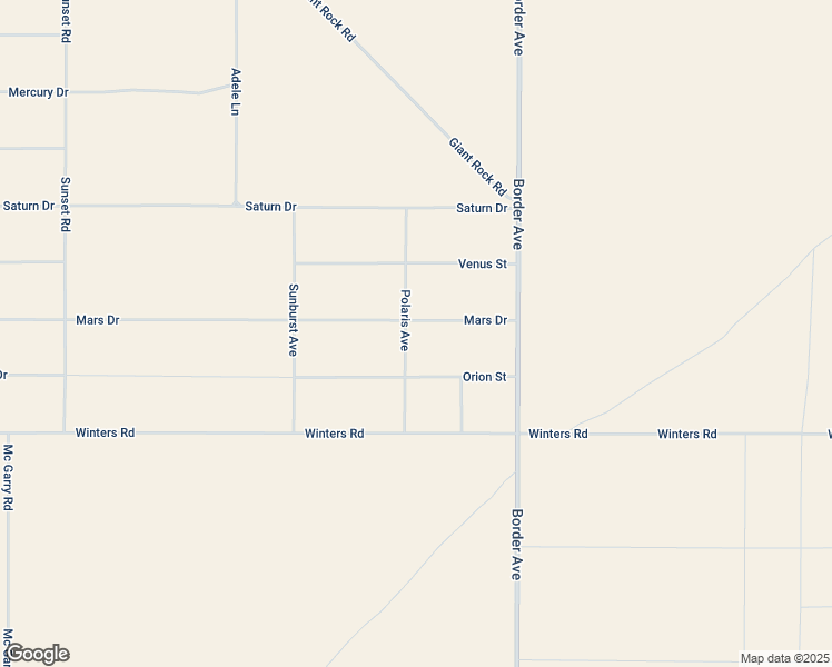 map of restaurants, bars, coffee shops, grocery stores, and more near 62323 Mars Drive in Joshua Tree