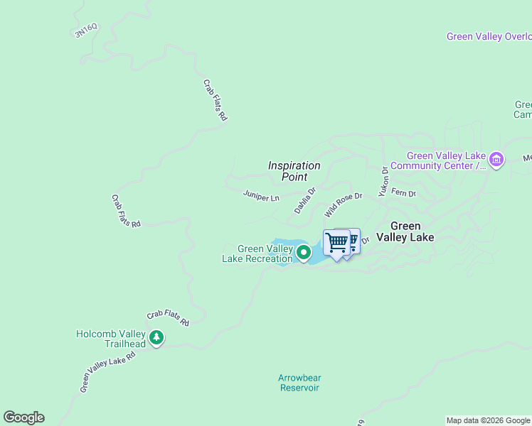map of restaurants, bars, coffee shops, grocery stores, and more near 33036 Maple Lane in Green Valley Lake
