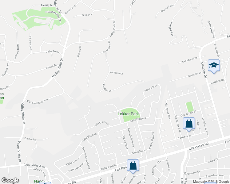 map of restaurants, bars, coffee shops, grocery stores, and more near 105 Estaban Drive in Camarillo