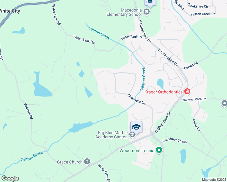 map of restaurants, bars, coffee shops, grocery stores, and more near 249 Chadwyck Lane in Canton