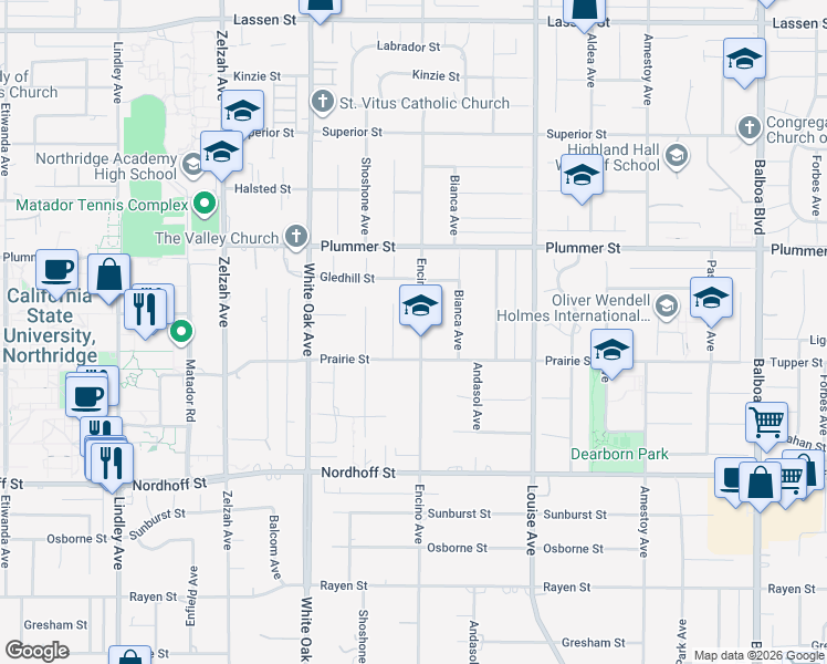 map of restaurants, bars, coffee shops, grocery stores, and more near in Los Angeles