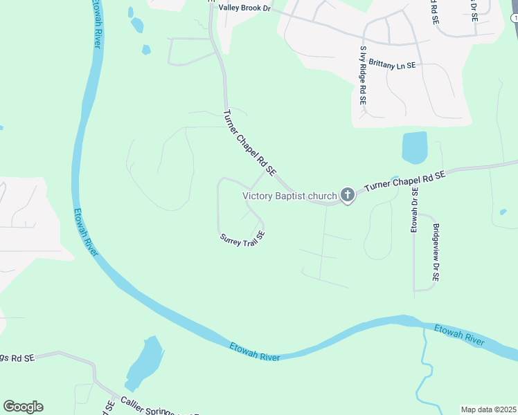 map of restaurants, bars, coffee shops, grocery stores, and more near 15 Surrey Trail SE in Rome