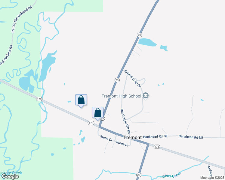 map of restaurants, bars, coffee shops, grocery stores, and more near Highway 23 in Tremont