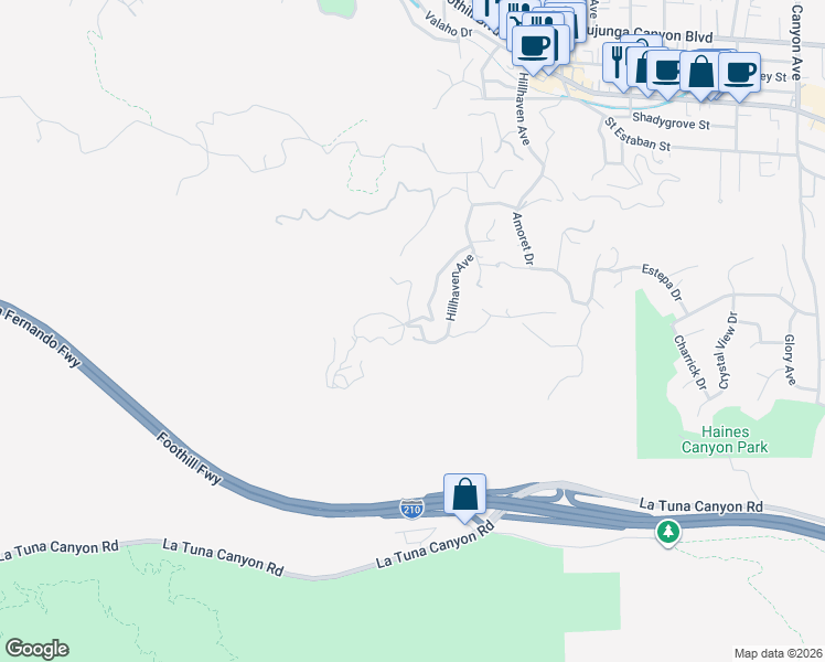 map of restaurants, bars, coffee shops, grocery stores, and more near 9374 Reverie Road in Los Angeles