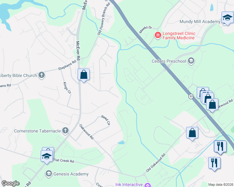 map of restaurants, bars, coffee shops, grocery stores, and more near 4759 Crawford Oaks Drive in Oakwood