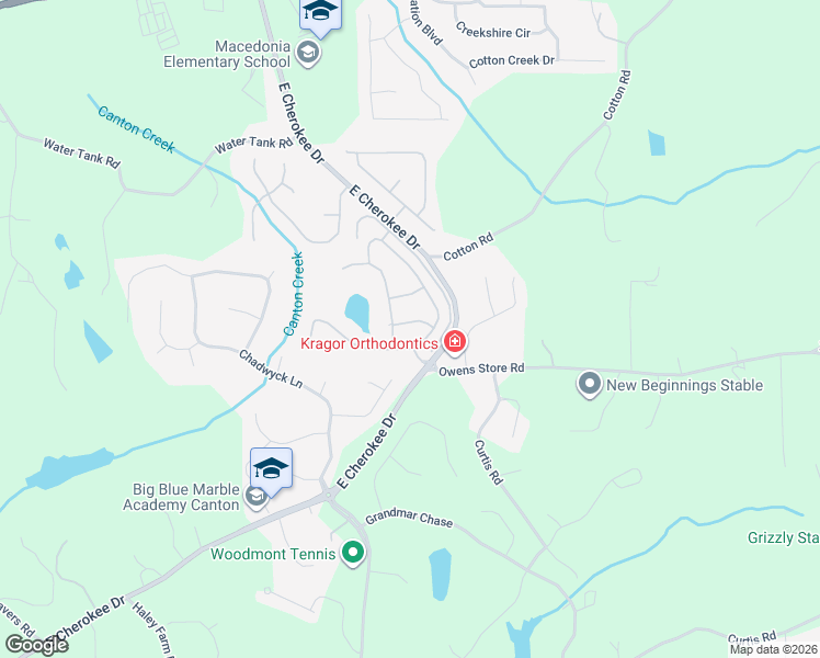 map of restaurants, bars, coffee shops, grocery stores, and more near 507 Five Oaks Lane in Canton