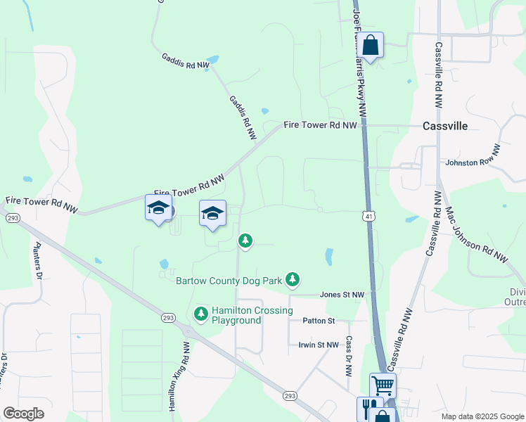 map of restaurants, bars, coffee shops, grocery stores, and more near in Cartersville