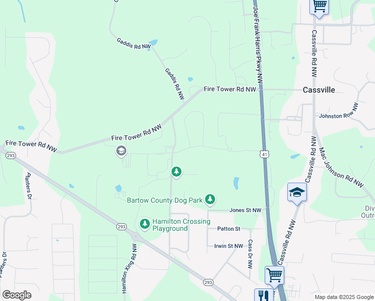map of restaurants, bars, coffee shops, grocery stores, and more near in Cartersville