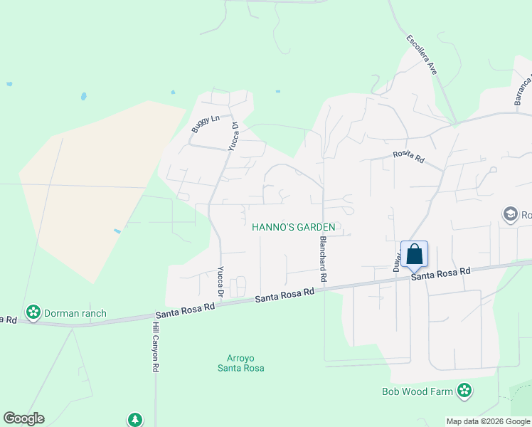 map of restaurants, bars, coffee shops, grocery stores, and more near 2474 Barbara Drive in Santa Rosa Valley