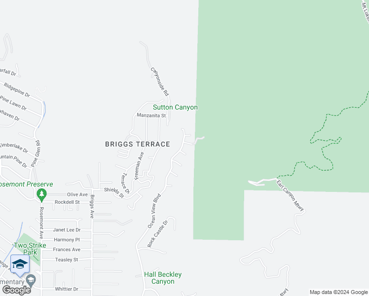 map of restaurants, bars, coffee shops, grocery stores, and more near 5738 Ocean View Boulevard in La Cañada Flintridge