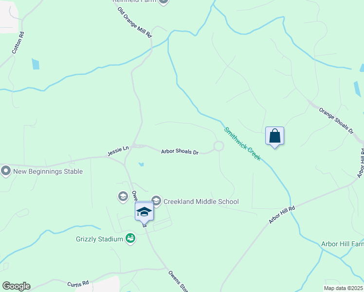 map of restaurants, bars, coffee shops, grocery stores, and more near 119 Arbor Shoals Drive in Canton