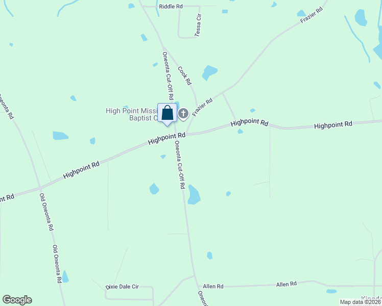 map of restaurants, bars, coffee shops, grocery stores, and more near 3439 Oneonta Cut-Off Road in Albertville