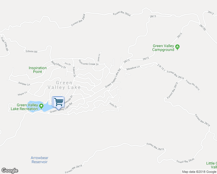 map of restaurants, bars, coffee shops, grocery stores, and more near 33597 Green Valley Lake Road in Green Valley Lake