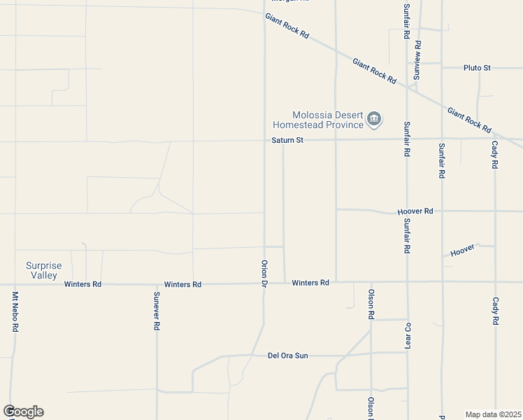 map of restaurants, bars, coffee shops, grocery stores, and more near Mars Street in Joshua Tree