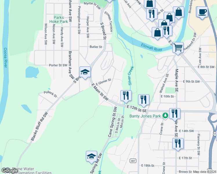 map of restaurants, bars, coffee shops, grocery stores, and more near 11 North Blanche Avenue in Rome